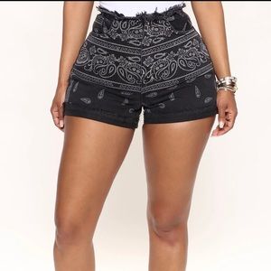 Fashion Nova BRAND NEW Bandana Denim Shorts